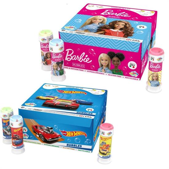 BOLLE SAPONE 36 Pz BARBIE-HOT WHEELS