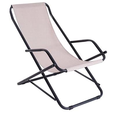 SEDIA SDRAIO BASCULANTE METALLO TELO CREMA TEXILENE