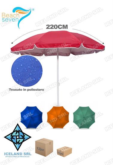 OMBRELLONE POLIESTERE D.220CM T.U.4COL ASS
