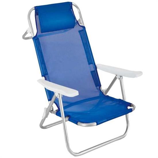 SPIAGGINA INDY 5 POS. BLU ALLUMINIO TELO TEXILENE