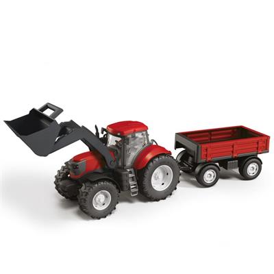 TRATTORE ROSSO C/BENNA E RIMORCHIO CM38X63