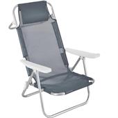 SPIAGGINA LEXI GRIGIA ALL. 5 POS. TELO TEXILENE